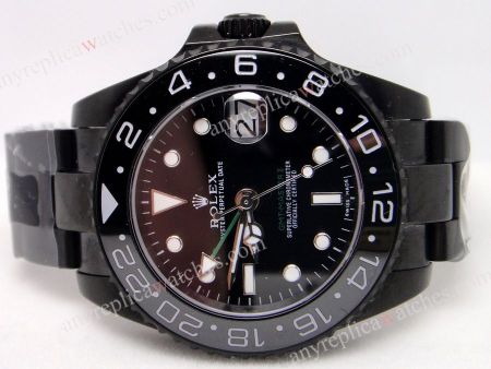 Black Case Rolex GMT MASTER II Watch - Black Ceramic - Buy Replica